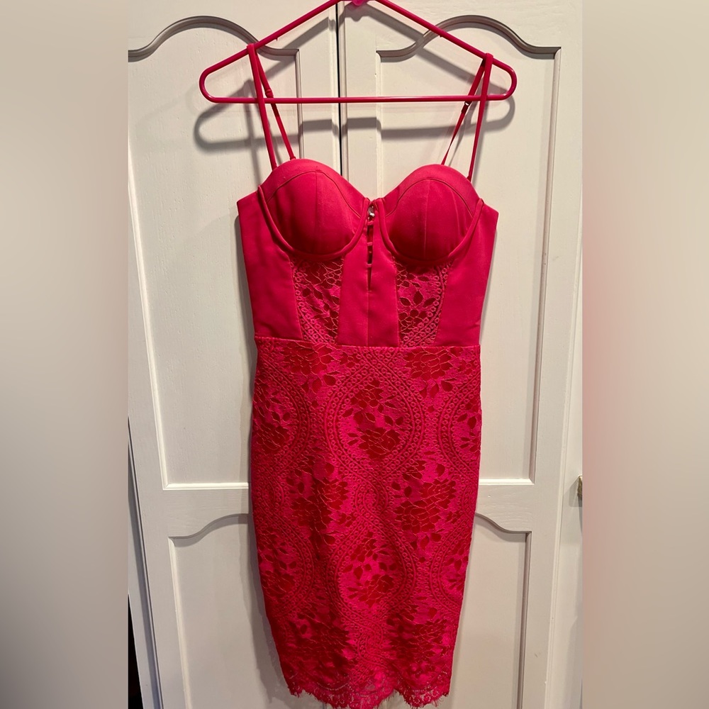 COPY - Beautiful pink lace detail BEBE cocktail dress